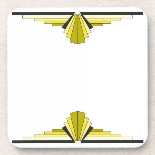 Art Deco Pattern in Yellow & Black Coaster