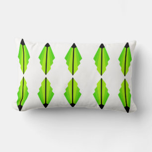 Art Deco Pattern in Yellow, Lime and Black Lumbar Cushion