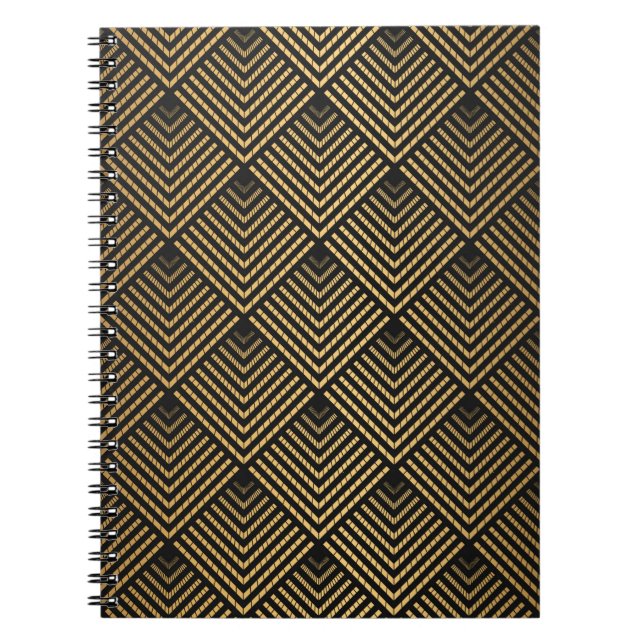 Art Deco Pattern. Seamless black and gold backgrou Notebook (Front)