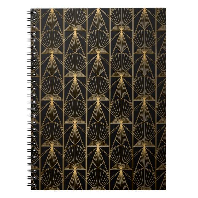 Art Deco Pattern. Seamless black and gold backgrou Notebook (Front)