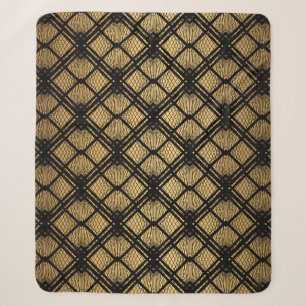 Art Deco Pattern. Seamless black and gold backgrou Sherpa Blanket