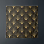 Art Deco Pattern. Seamless black and gold backgrou Tapestry<br><div class="desc">Art Deco Pattern. Seamless black and gold background. Metallic shells or scales lace ornament. Minimalistic geometric design. Vintage lines. 1920-30s motifs. Luxury vintage illustration</div>