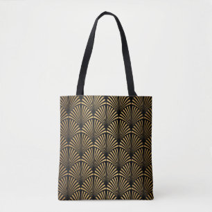 Art Deco Pattern. Seamless black and gold backgrou Tote Bag