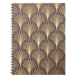 Art Deco Pattern. Seamless golden background. Mini Notebook