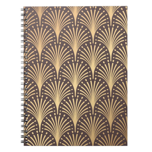 Art Deco Pattern. Seamless golden background. Mini Notebook (Front)