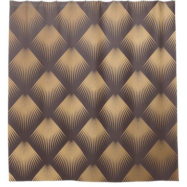 Art Deco Pattern. Seamless golden background. Mini Shower Curtain (Front)