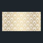 Art Deco Pattern. Seamless white and gold backgrou Poster<br><div class="desc">Art Deco Pattern. Seamless white and gold background. Metallic shells or scales lace ornament. Minimalistic geometric design. Vintage lines. 1920-30s motifs. Luxury vintage wedding decoration</div>