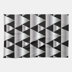 Art deco,pattern,silver,black,elegant,chic,vintage tea towel