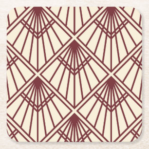 Art Deco Pattern Square Paper Coaster