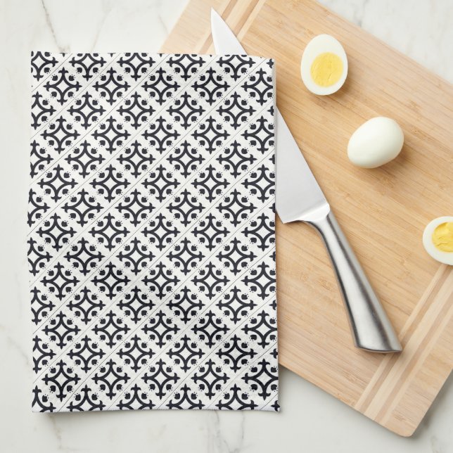 Art Deco Pattern Tea Towel (Quarter Fold)