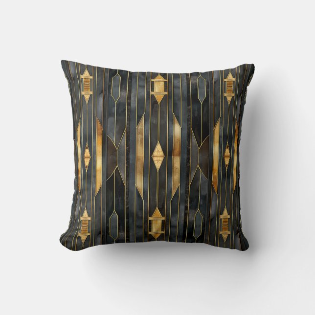 Art Deco Pattern Throw Pillow (Front)