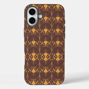 Art Deco pattern with fan-shaped motifs  iPhone 16 Plus Case