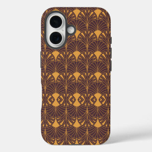 Art Deco pattern with fan-shaped motifs  iPhone 16 Case