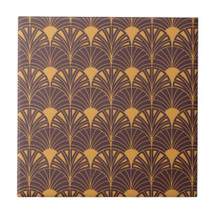 Art Deco pattern with fan-shaped motifs Ceramic Tile