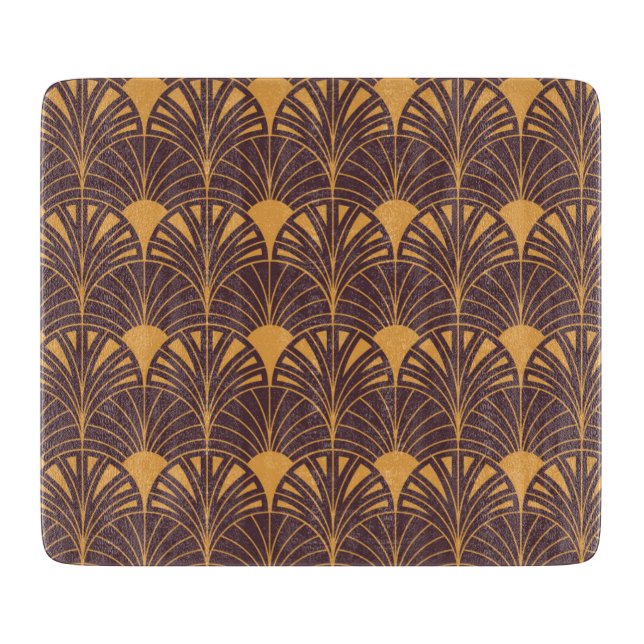 Art Deco pattern with fan-shaped motifs  Cutting Board (Front)