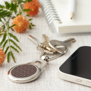 Art Deco pattern with geometric diamond shapes Key Ring
