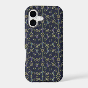 Art Deco pattern with geometric shapes in gold