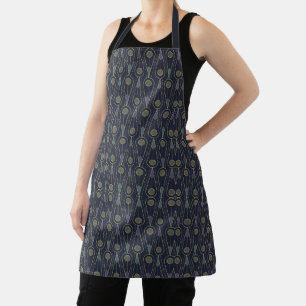 Art Deco pattern with geometric shapes in gold Apron
