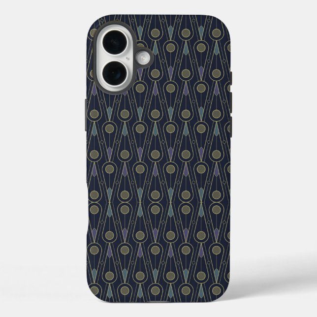 Art Deco pattern with geometric shapes in gold Case-Mate iPhone Case (Back)
