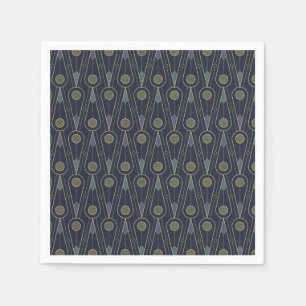 Art Deco pattern with geometric shapes in gold Napkin