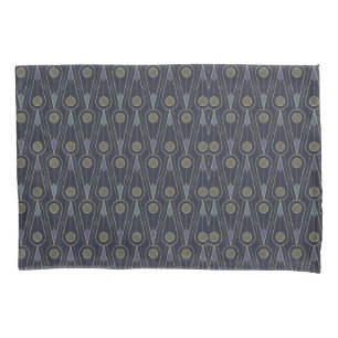 Art Deco pattern with geometric shapes in gold Pillowcase