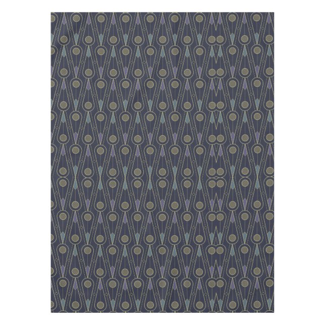Art Deco pattern with geometric shapes in gold Tablecloth (Front)