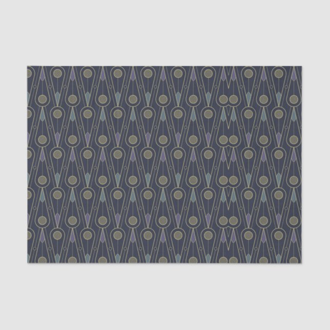 Art Deco pattern with geometric shapes in gold Tissue Paper (Front)
