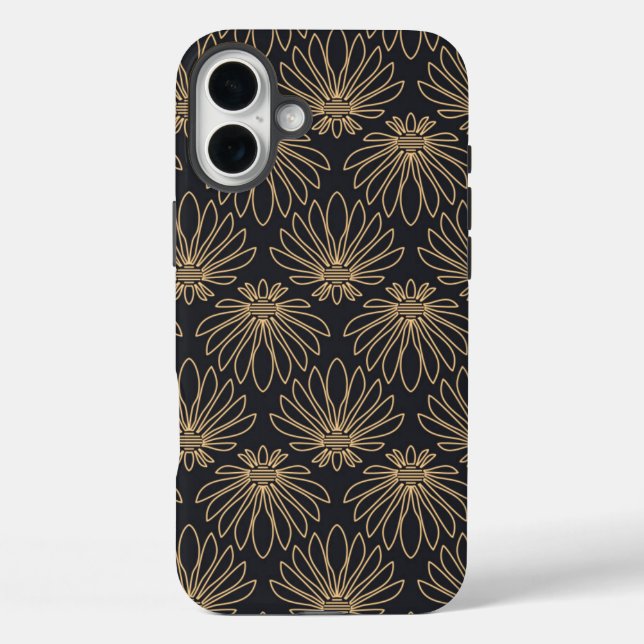Art Deco pattern with gold floral motifs  Case-Mate iPhone Case (Back)