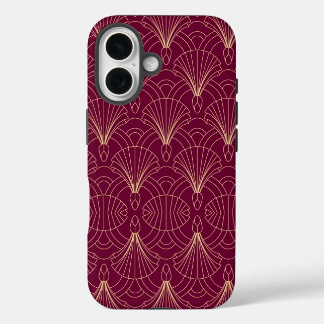 Art Deco pattern with gold geometric fan motifs  Case-Mate iPhone Case (Back)
