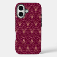 Art Deco pattern with gold geometric fan motifs