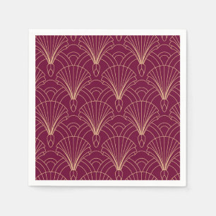 Art Deco pattern with gold geometric fan motifs  Napkin