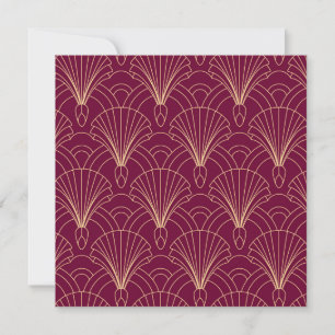 Art Deco pattern with gold geometric fan motifs  Thank You Card