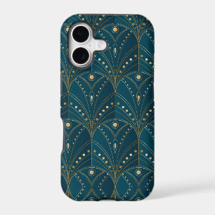 Art Deco pattern with gold geometric shapes