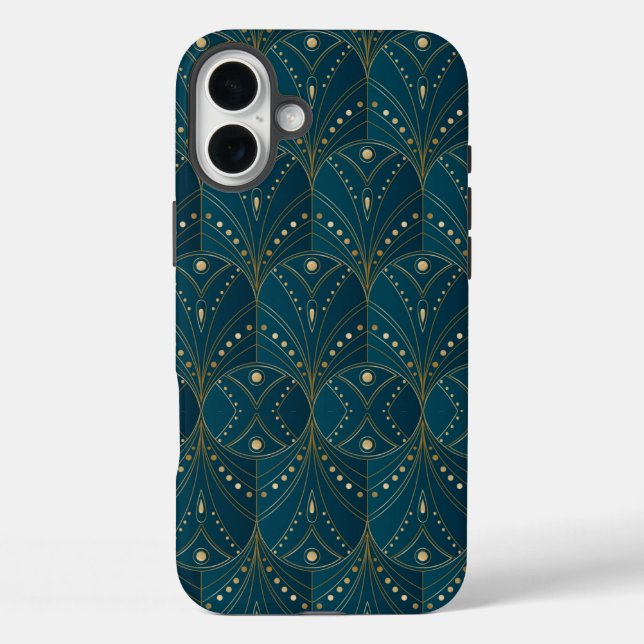 Art Deco pattern with gold geometric shapes Case-Mate iPhone Case (Back)