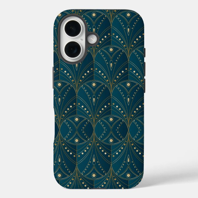 Art Deco pattern with gold geometric shapes Case-Mate iPhone Case (Back)