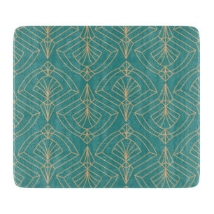Art Deco pattern with gold geometric shapes  Cutting Board