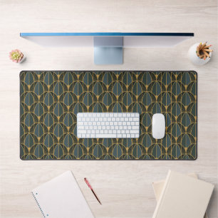 Art Deco pattern with gold geometric shapes Desk M Mat