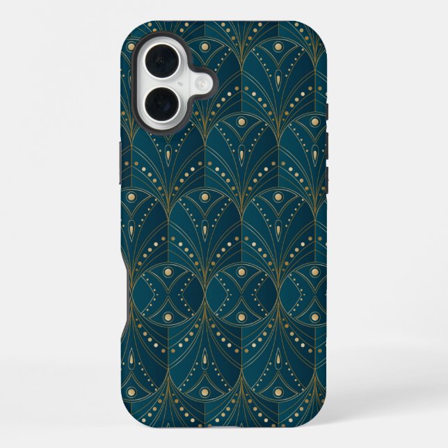 Art Deco pattern with gold geometric shapes iPhone Case (Back)