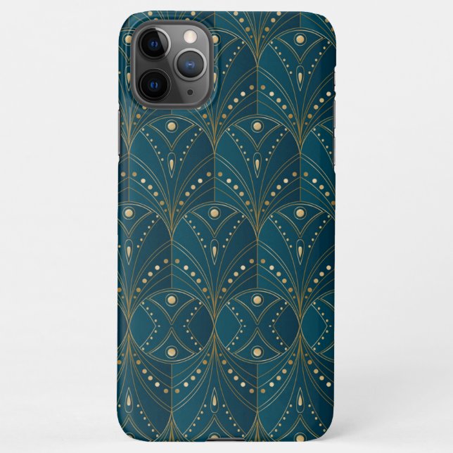 Art Deco pattern with gold geometric shapes iPhone Case (Back)