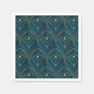 Art Deco pattern with gold geometric shapes Napkin