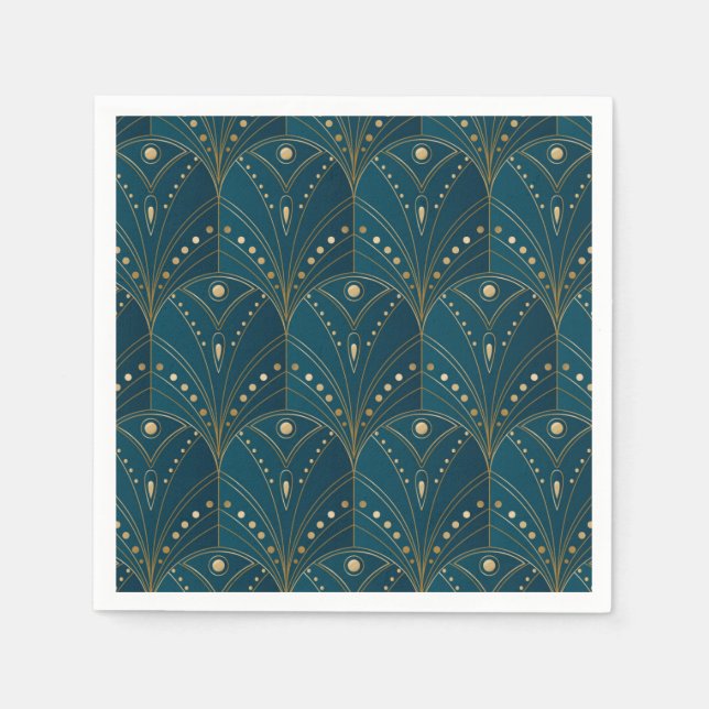Art Deco pattern with gold geometric shapes Napkin (Front)