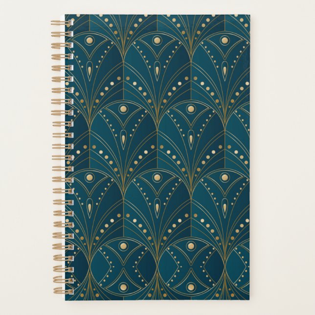 Art Deco pattern with gold geometric shapes Planner (Front)