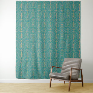 Art Deco pattern with gold geometric shapes Tapestry