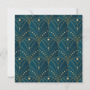 Art Deco pattern with gold geometric shapes Thank You Card