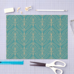 Art Deco pattern with gold geometric shapes Tissue Paper