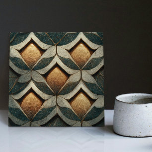 Art Deco Patterned Dice Five Decor Art Nouveau Ceramic Tile