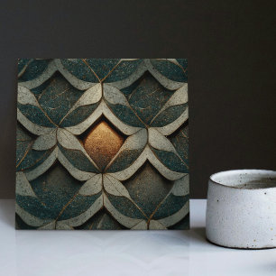 Art Deco Patterned Dice One Blue Decor Art Nouveau Ceramic Tile