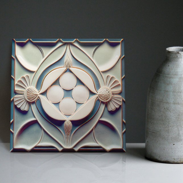 Art Deco Patterned Wall Decor Art Nouveau Ceramic Tile (Creator Uploaded)