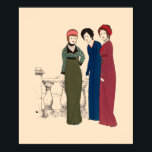Art Deco Paul Poiret dresses by Paul Iribe Poster<br><div class="desc">This is a digitally enhanced print of a vintage 1908 Art Deco fashion illustration of three Paul Poiret dresses by Paul Iribe. You can customise the background colour.</div>