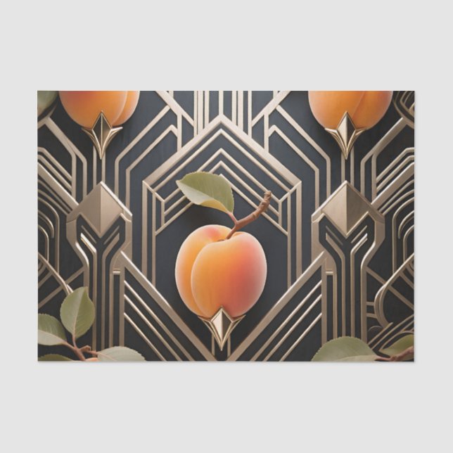 Art Deco Peach Pattern Tissue Paper (Front)
